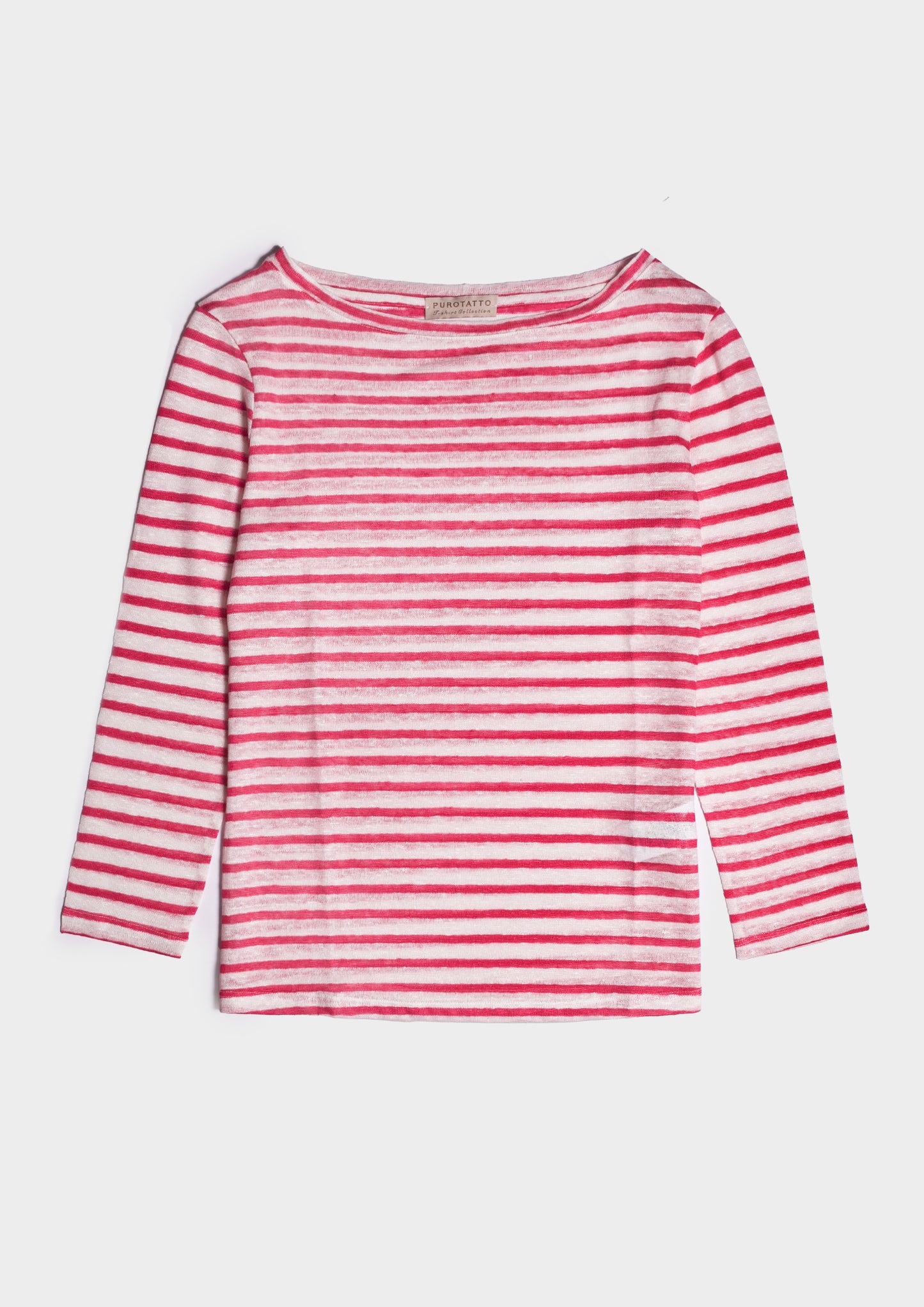 Boat Neck Lino - Bianco/Ciliegia