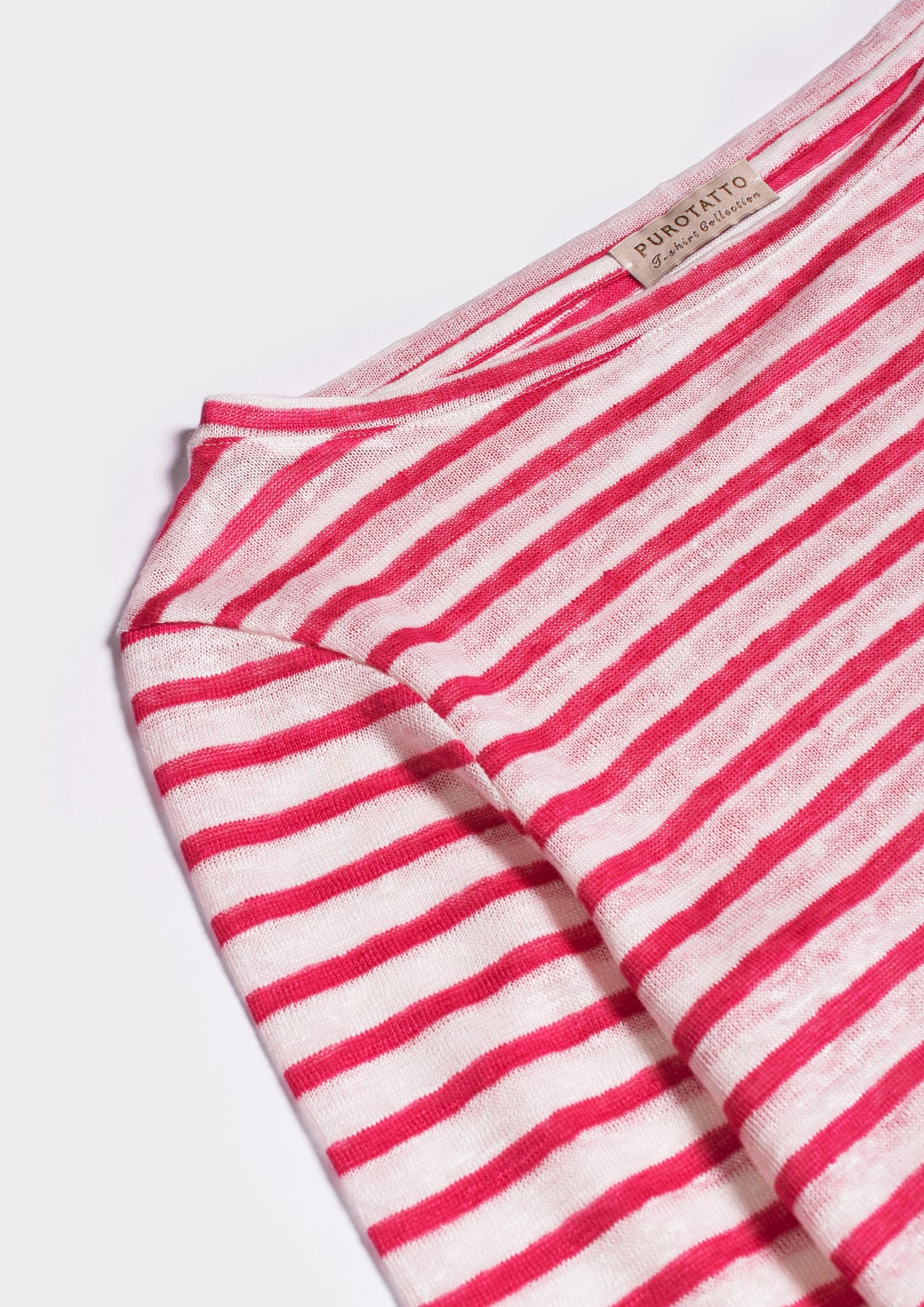 Boat Neck Lino - Bianco/Ciliegia