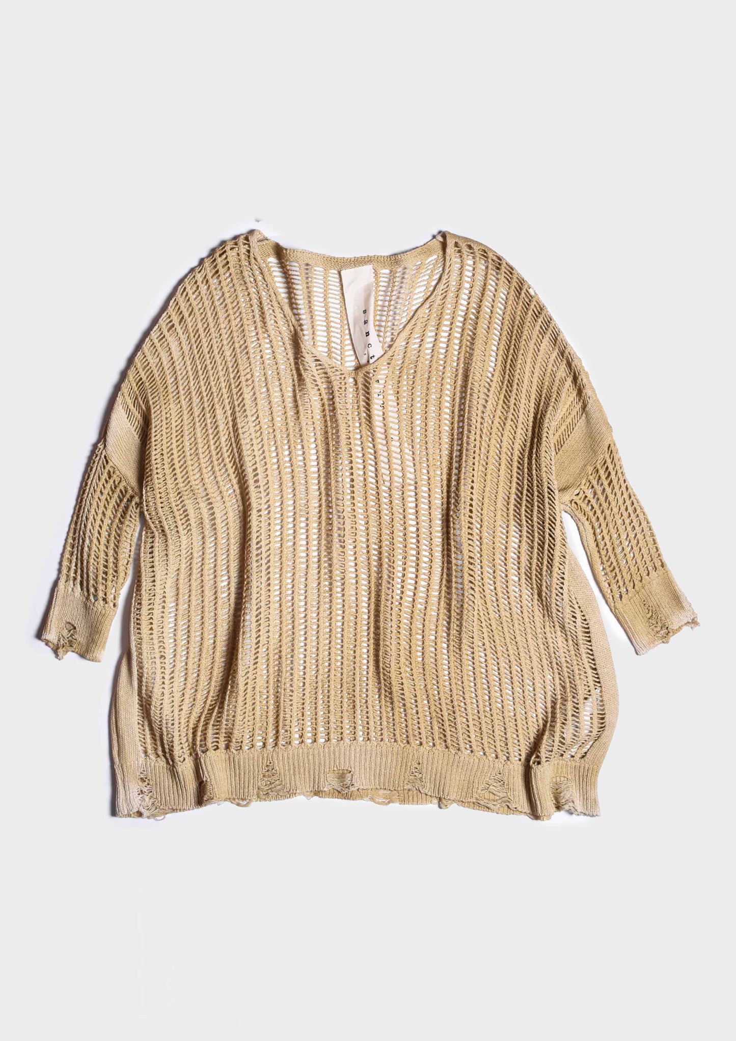 Over-sized Mesh Knit - Sand Shell