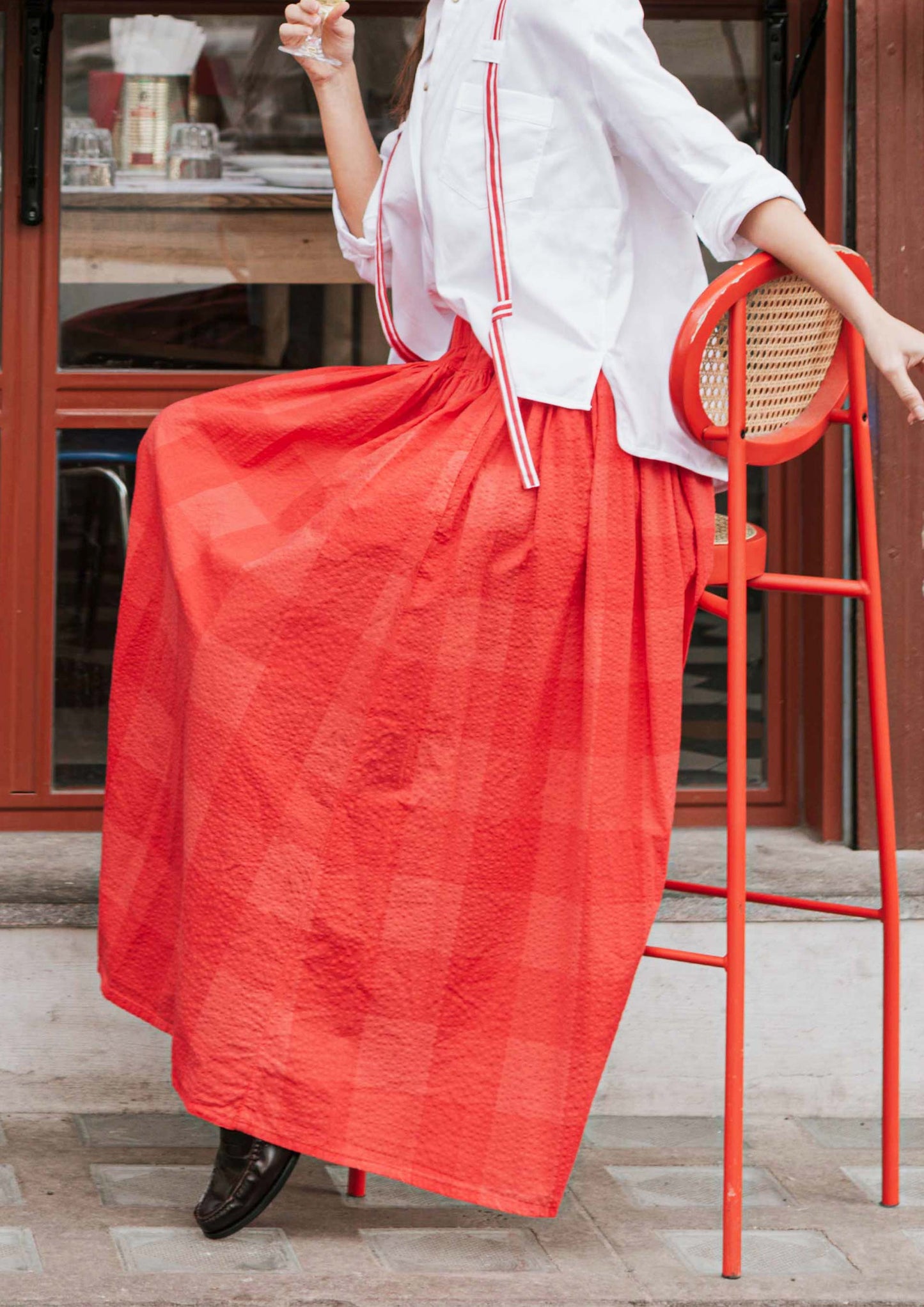 Quadro Maxi Skirt - Rosso