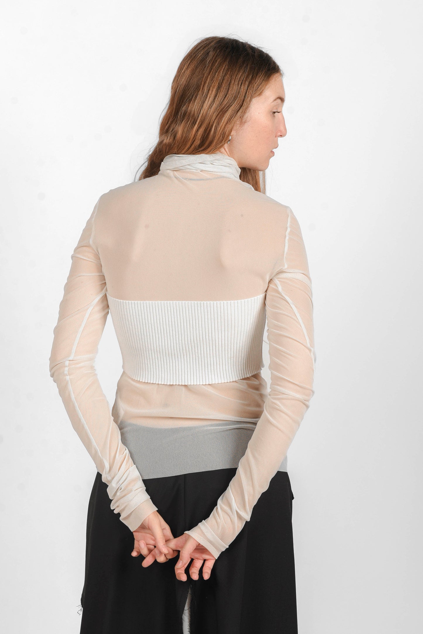 Semi-Sheer Turtleneck - Latte