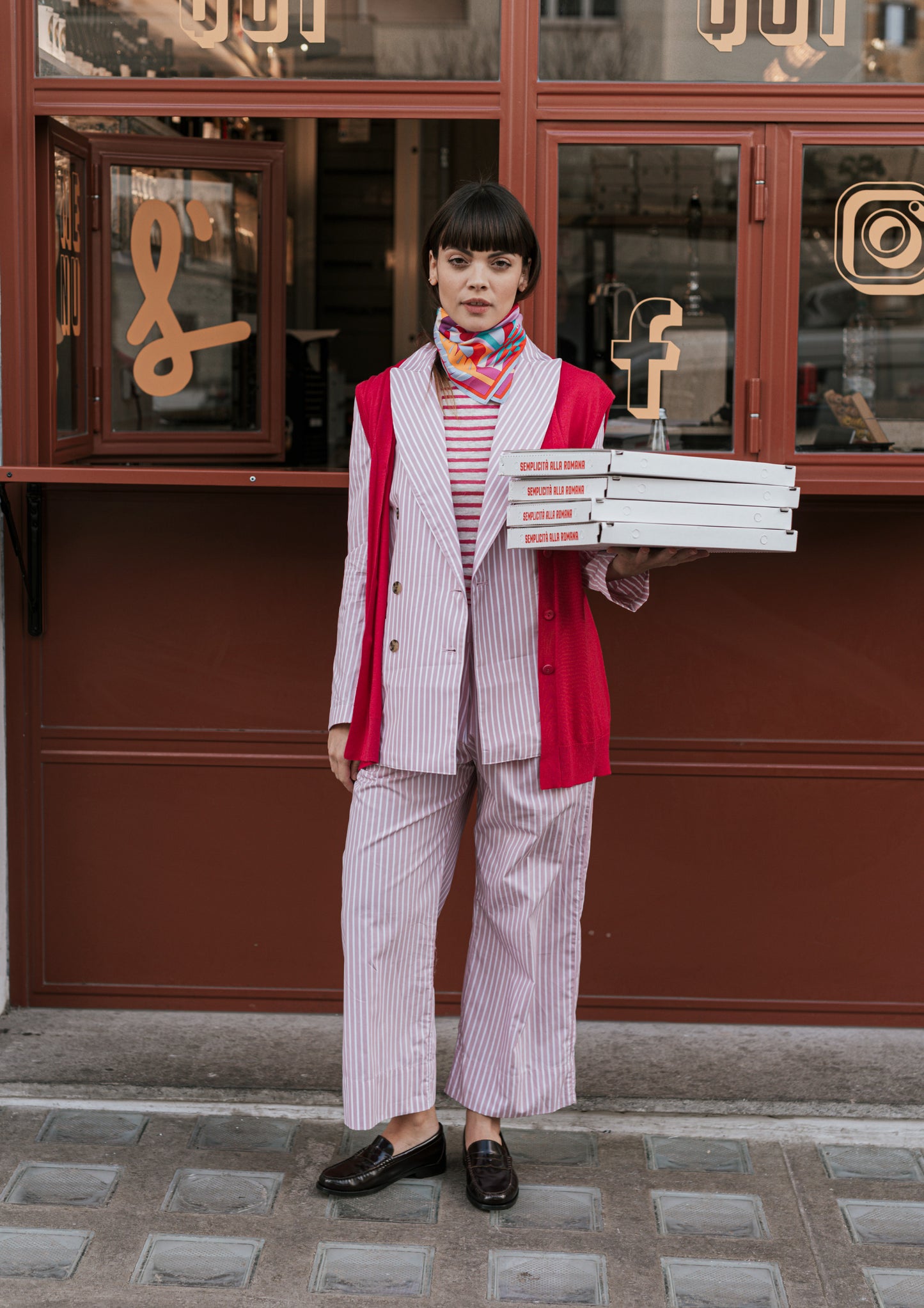 Pinstripe Pant - Rosa