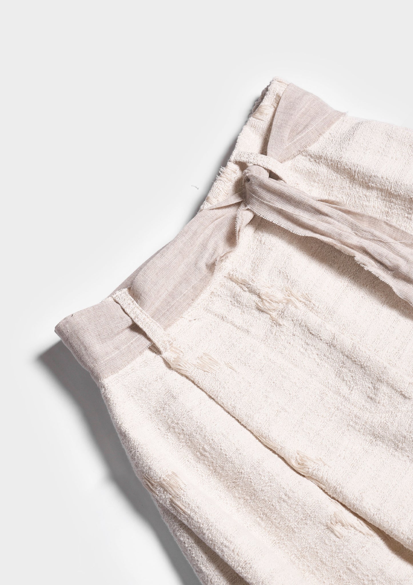 Embroidered Palazzo Pants - Antique White
