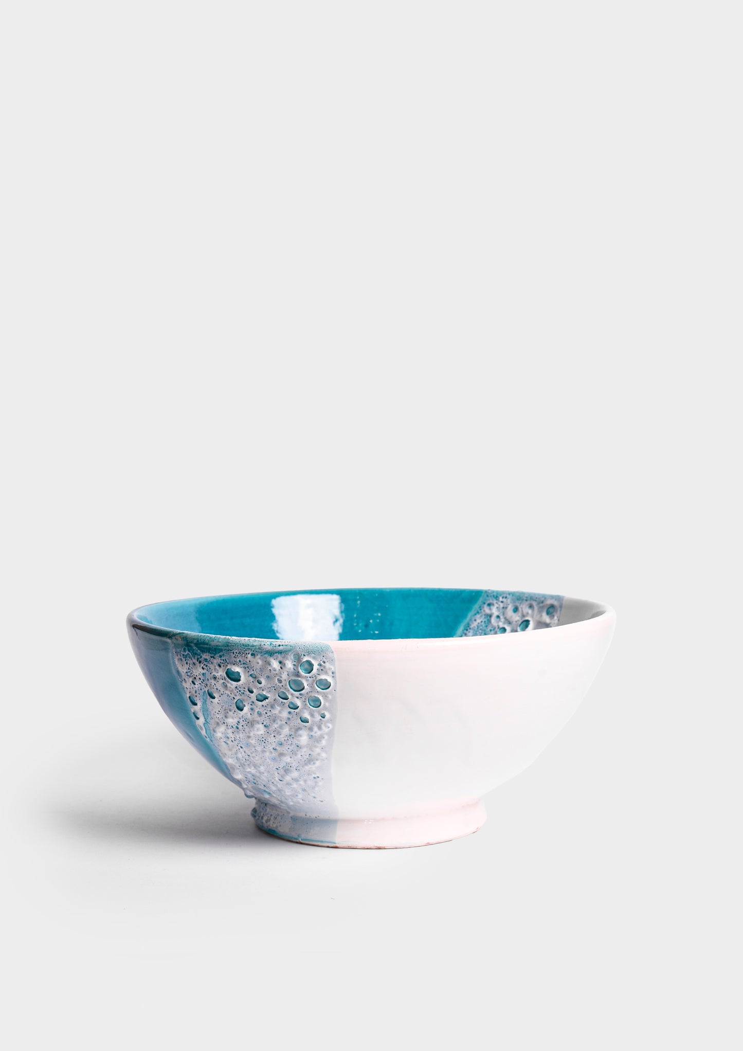 Hand-Painted Moroccan Ceramic Bowl - Bianca Azzurra