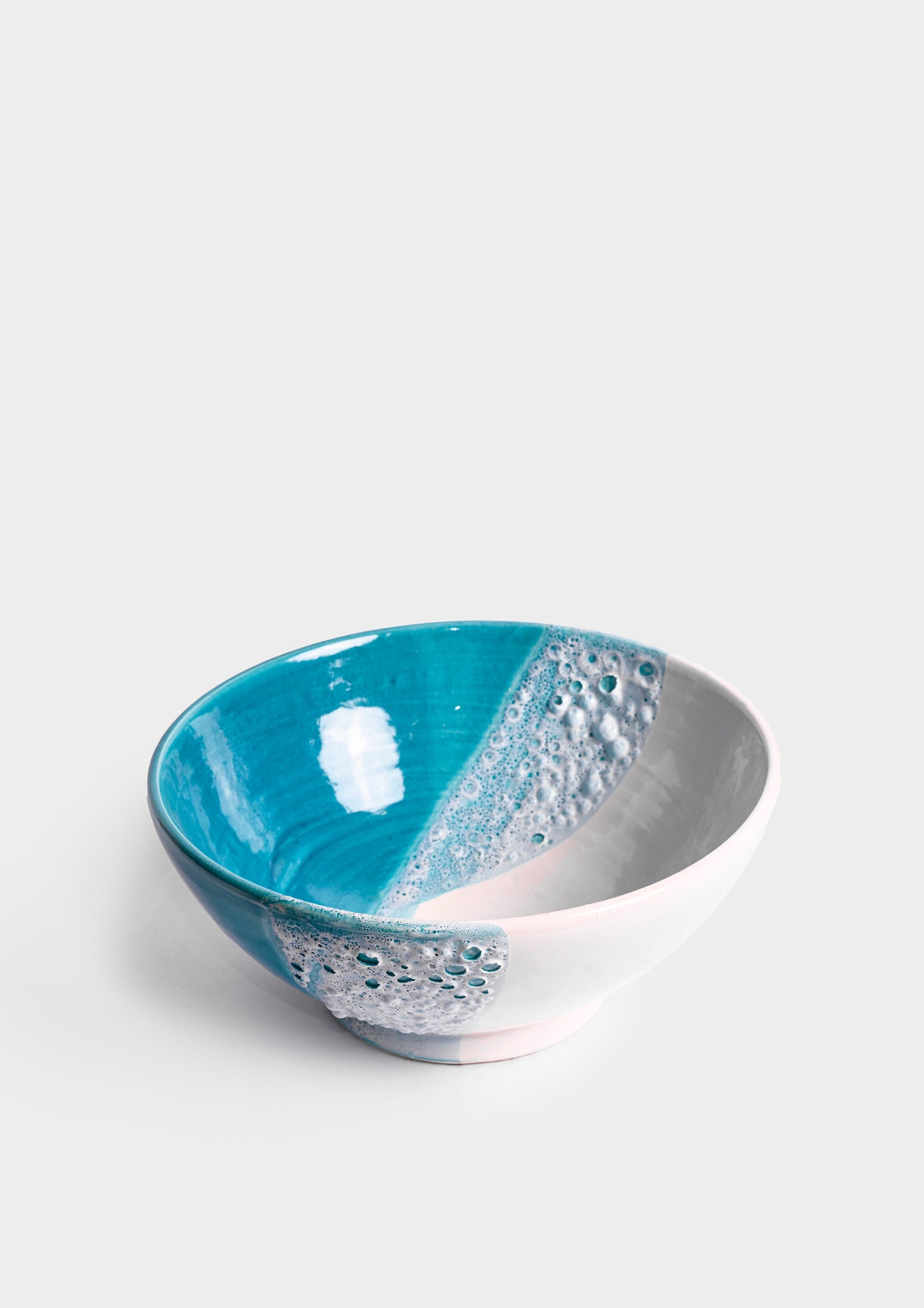 Hand-Painted Moroccan Ceramic Bowl - Bianca Azzurra
