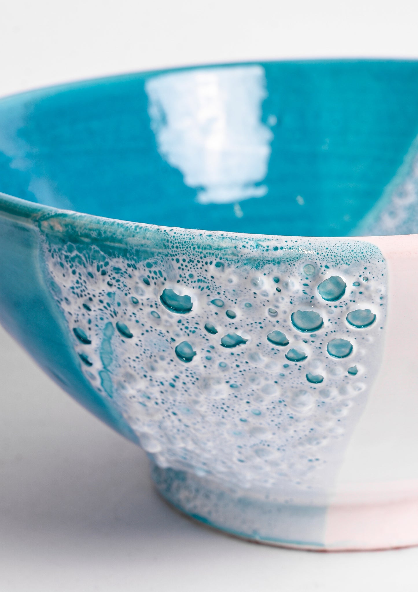 Hand-Painted Moroccan Ceramic Bowl - Bianca Azzurra