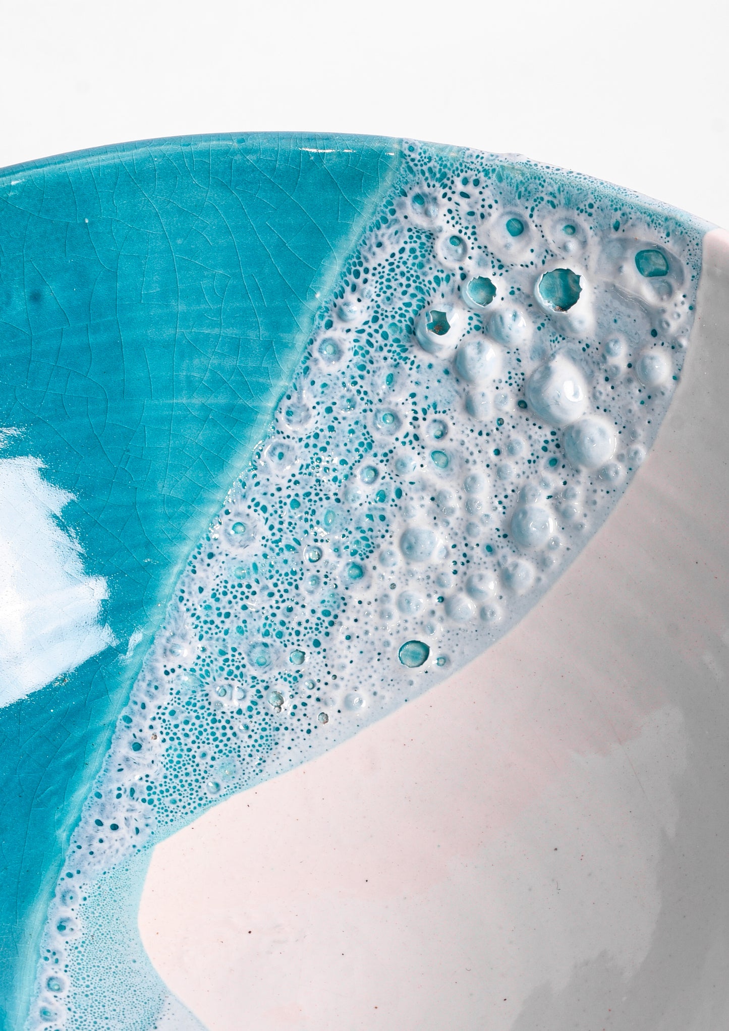 Hand-Painted Moroccan Ceramic Bowl - Bianca Azzurra