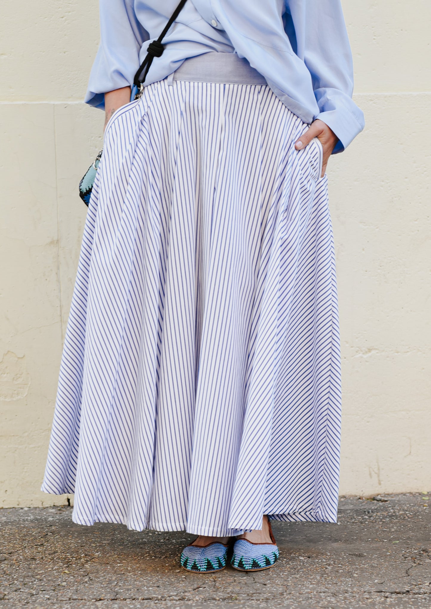 Striped Long Skirt – Cobalto