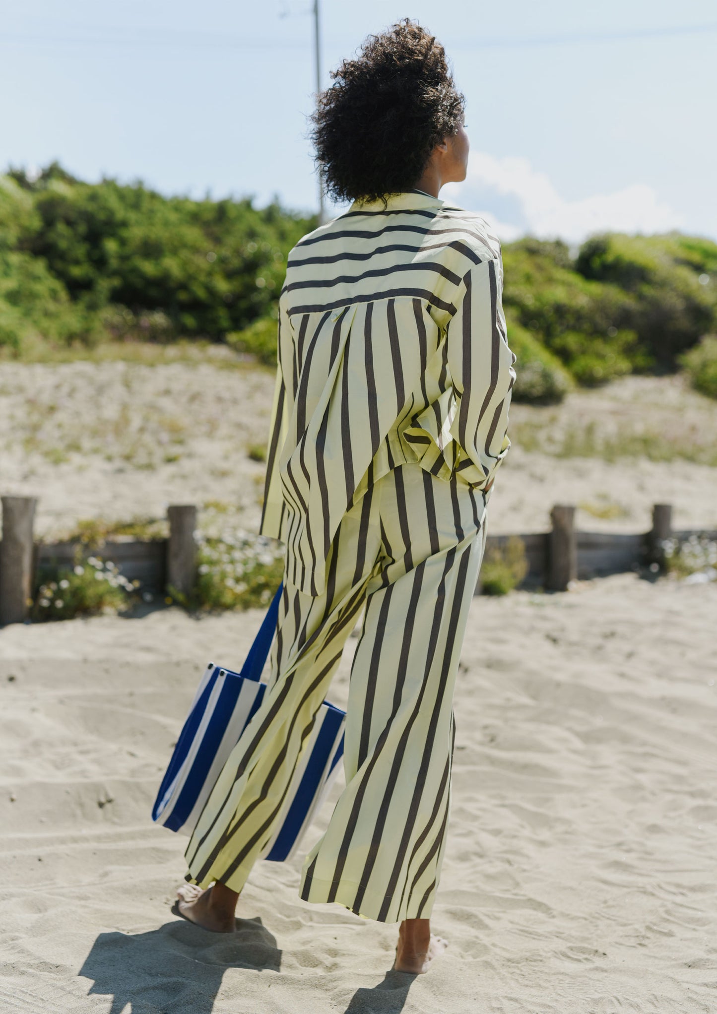 Striped Pants - Lime/Grey