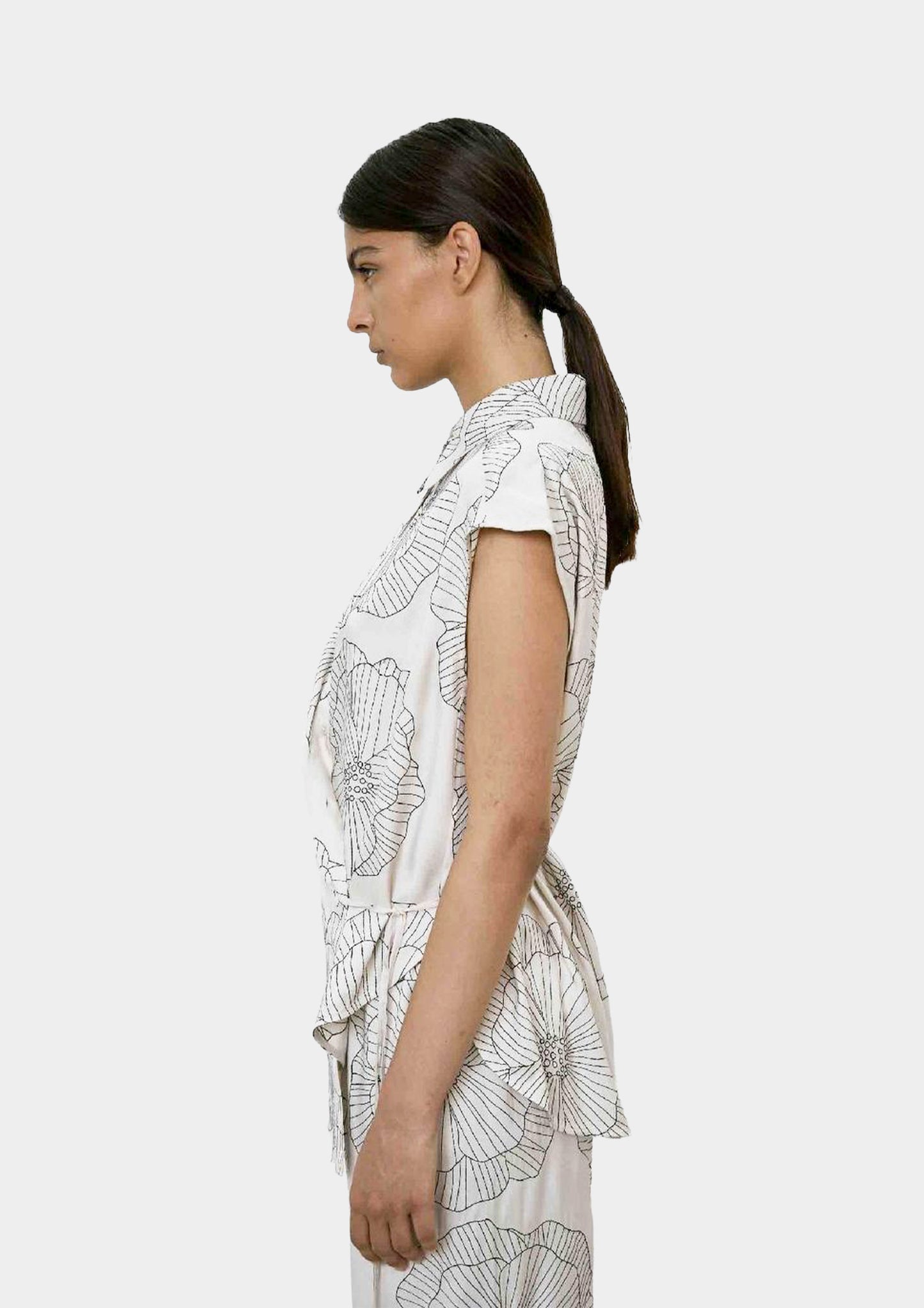 Flowers Embroidered Shirt - Perla
