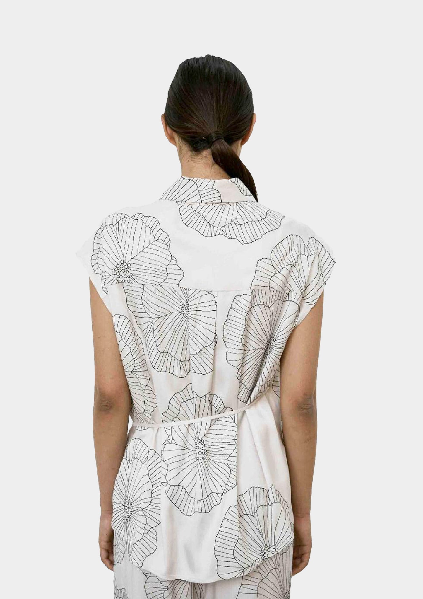 Flowers Embroidered Shirt - Perla
