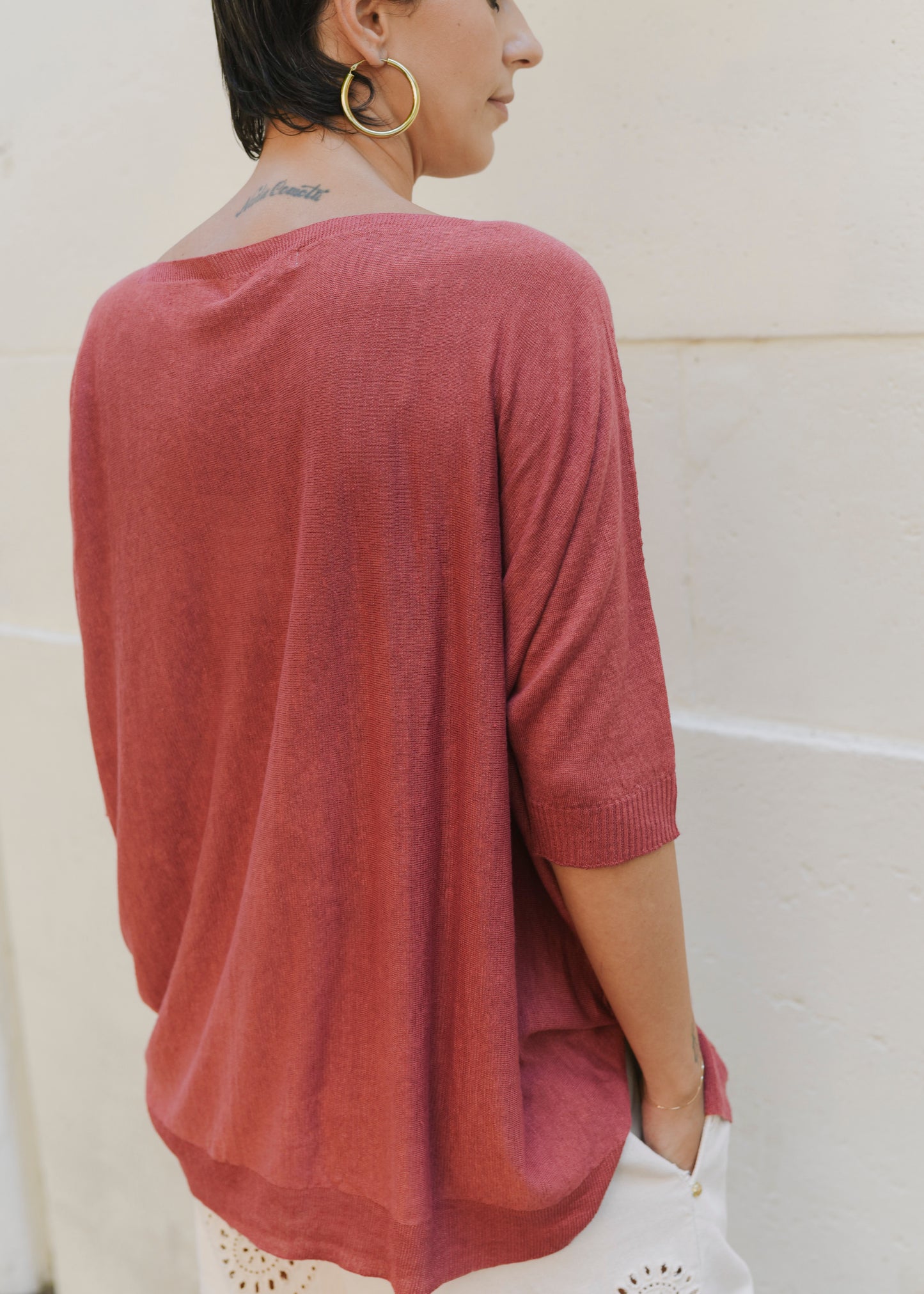 Boat Neck Oversized Sweater - Curcuma