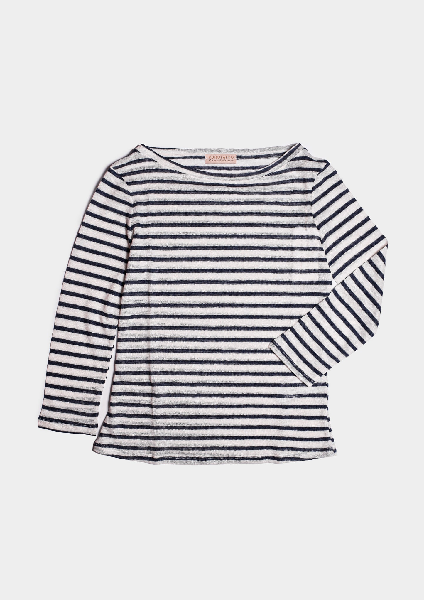 Boat Neck Lino - Bianco/Blu
