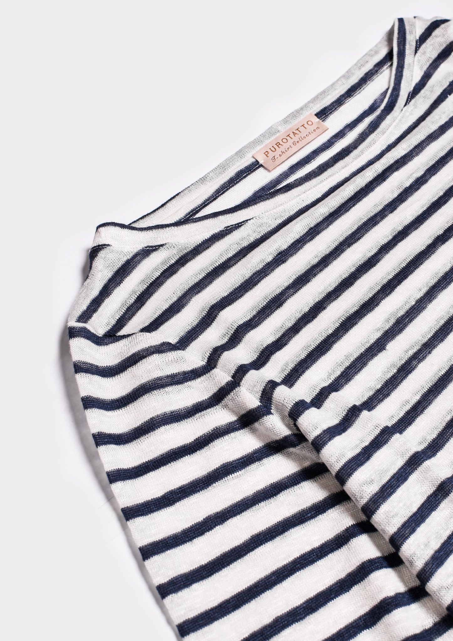 Boat Neck Lino - Bianco/Blu