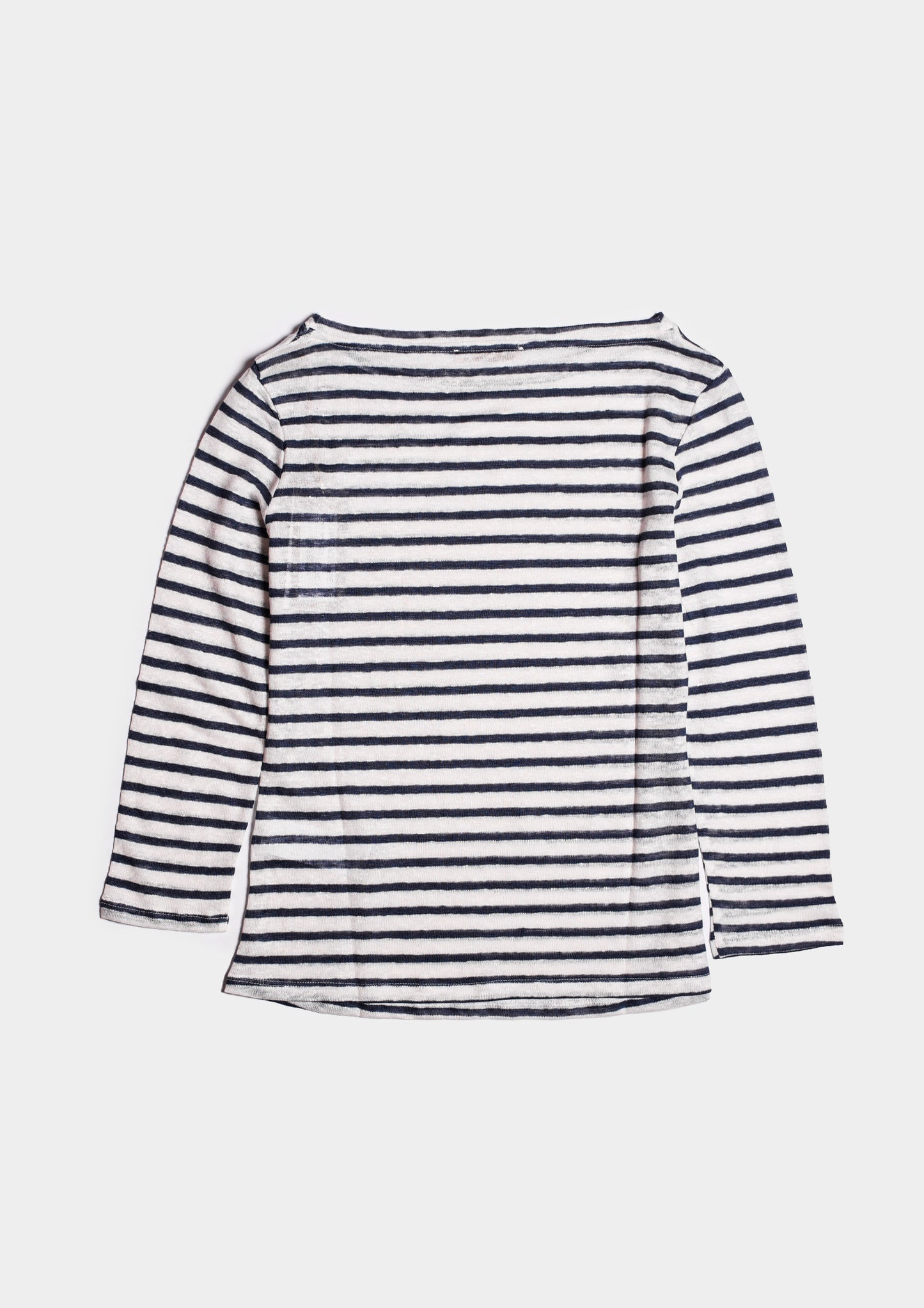 Boat Neck Lino - Bianco/Blu