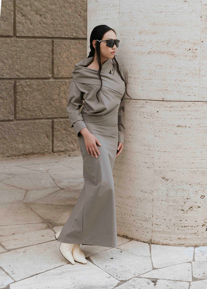 High-Waist Skirt - Moon