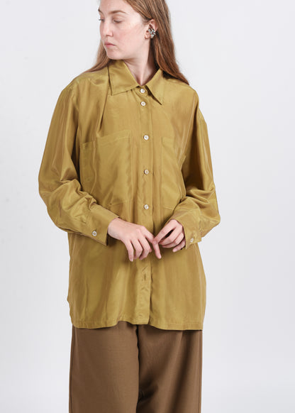Oversized Silk Shirt - Agave