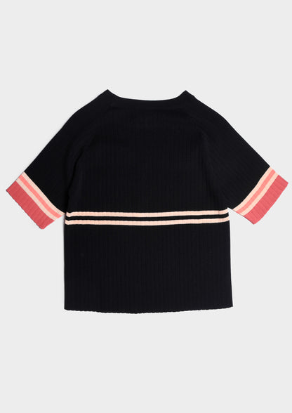 Biker T-Shirt - Navy/Meringa