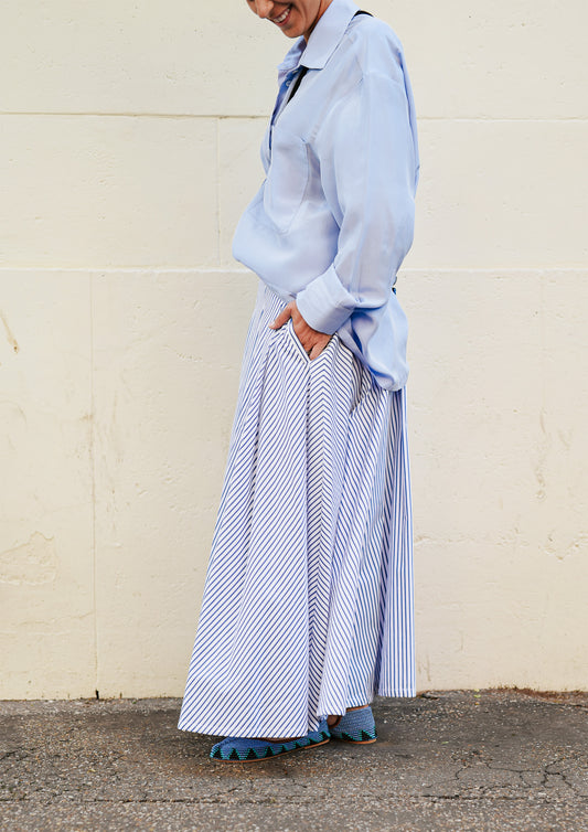 Striped Long Skirt – Cobalto