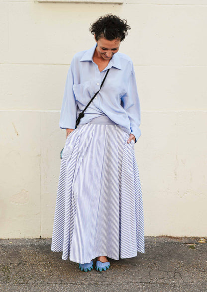 Striped Long Skirt – Cobalto