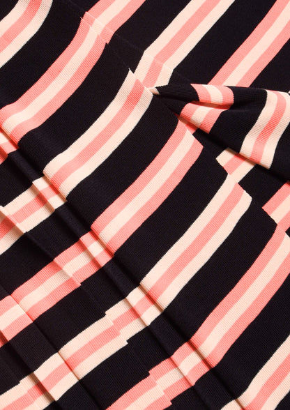 Pleated stripy Skirt - Blu/Rosa/Bianco