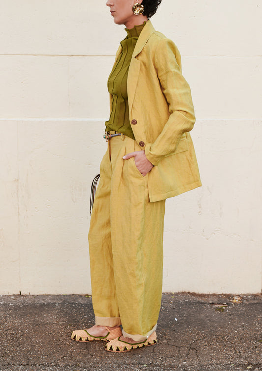 Pleated Trousers - Pompelmo