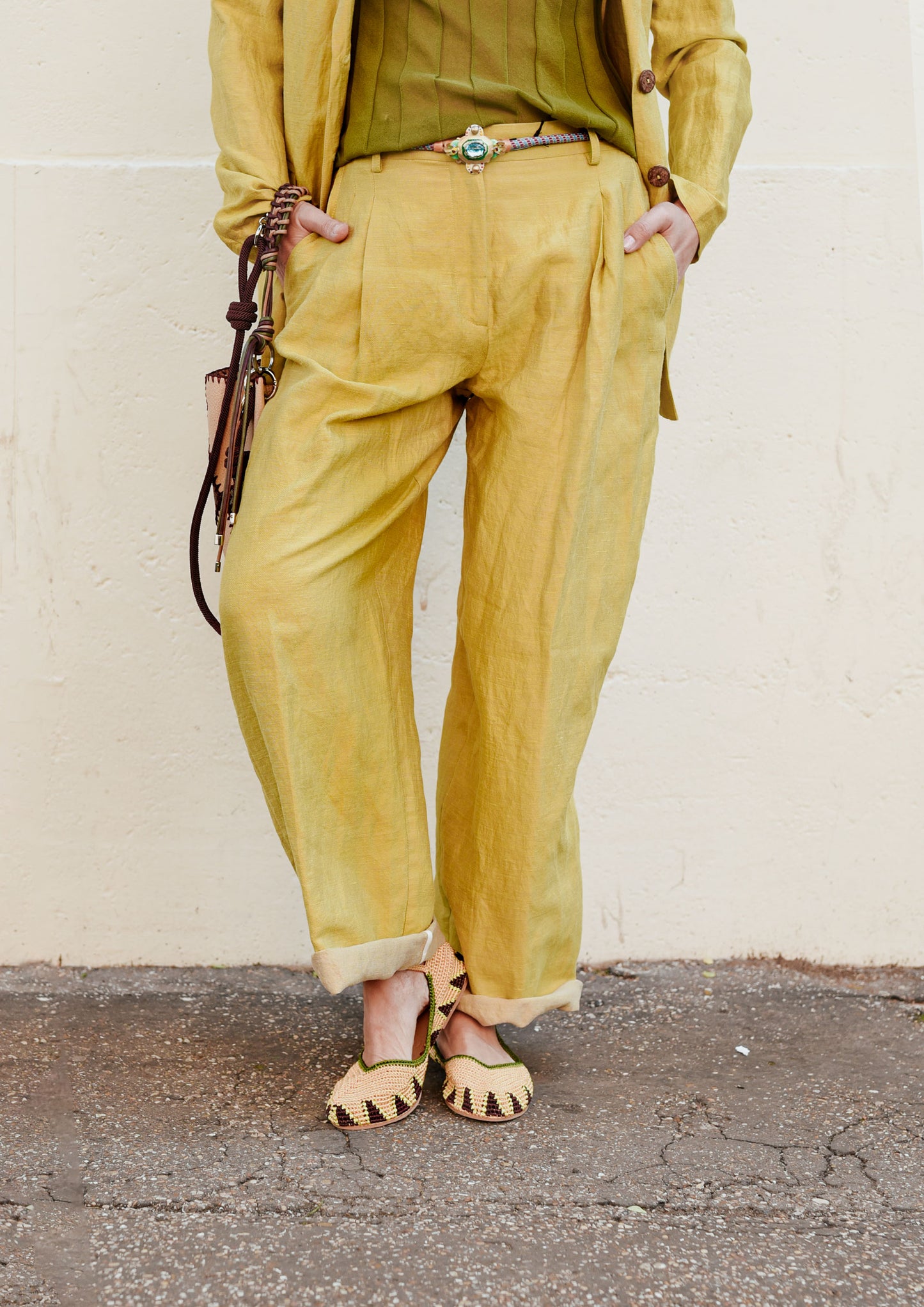 Pleated Trousers - Pompelmo