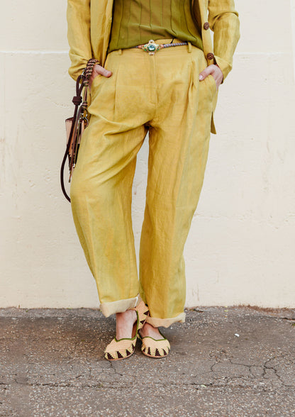 Pleated Trousers - Pompelmo