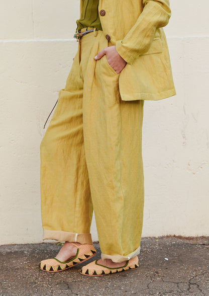 Pleated Trousers - Pompelmo