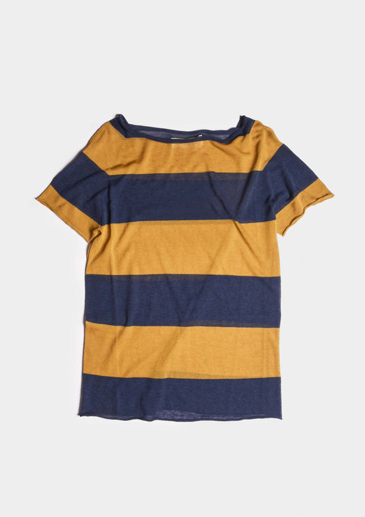 Boat Neck T-shirt - Acid/Blu