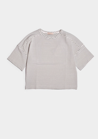 Round Neck Oversize T-shirt - Bianco/salvia