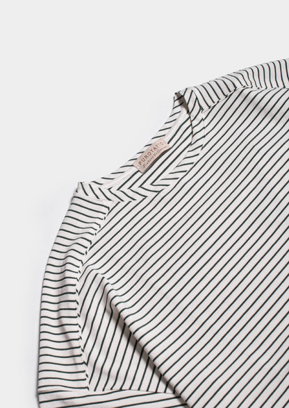 Round Neck Oversize T-shirt - Bianco/salvia