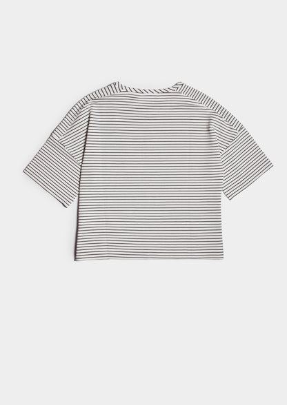 Round Neck Oversize T-shirt - Bianco/salvia