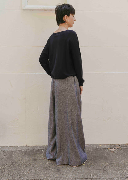 Wide Leg Palazzo Pants - Blue Jeans
